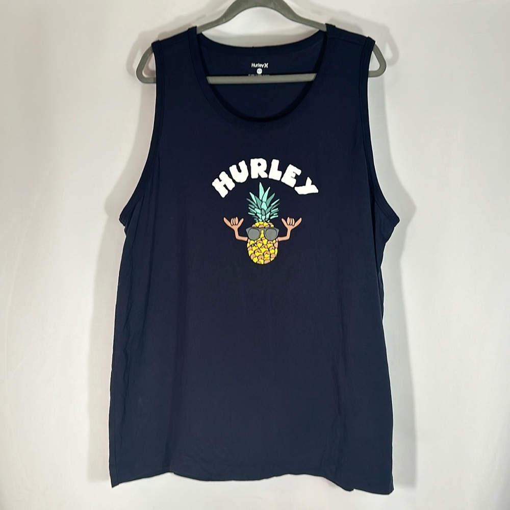 Hurley Navy Blue Pineapple Graphic Tank Top XXL